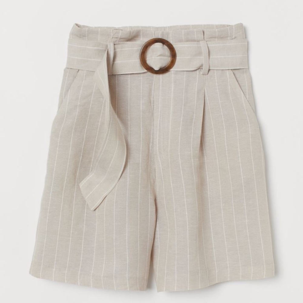 Linen blend shorts